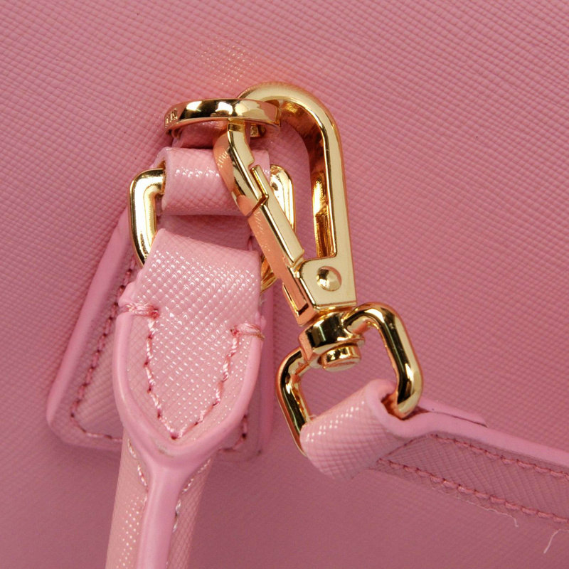 2014 Prada Shiny Saffiano Leather Top Handle Bag BL0837 Pink - Click Image to Close